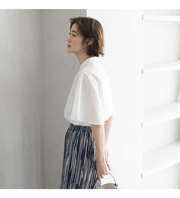 GeeRA（ジーラ）の「フレアー袖バンドカラーブラウス（ブラウス）」｜詳細画像