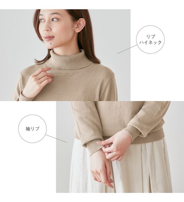 Viola e Viola（ヴィオラ エ ヴィオラ）の「綿１００％リブハイネックセーター（ニット・セーター）」｜詳細画像