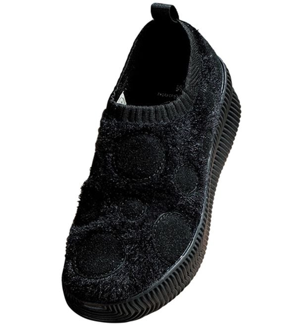 ルフラン（ルフラン）の「＜ゴムゴム＞厚底軽量ニットスニーカー（スニーカー）」｜ブラック