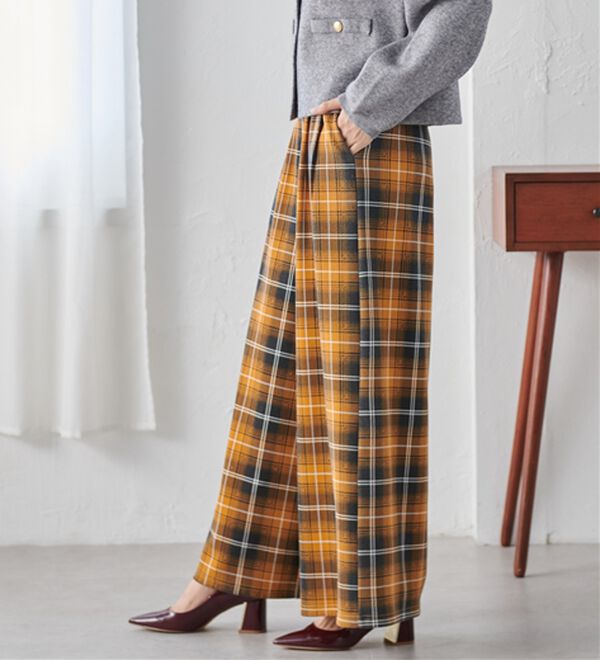 柔らかあったか！裏起毛ロングフレアガウチョパンツ - ベルーナ【公式】