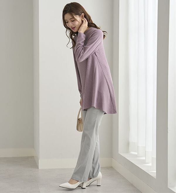 BELLUNA（ベルーナ）の「ふくれ素材フレアーデザインストレッチチュニック（チュニック）」｜詳細画像