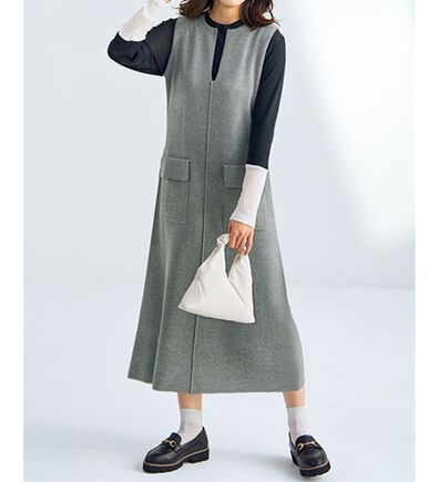 BELLUNA（ベルーナ）の「綿１００％ニットジャンパースカート（ジャンパースカート）」