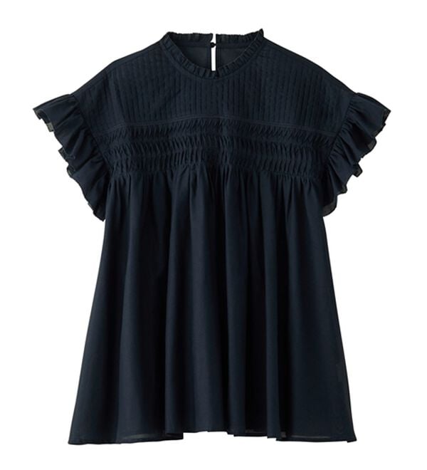 RANAN（ラナン）の「ピンタックフリルボイルブラウス（ブラウス）」｜詳細画像