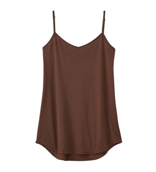 YU'NOW（ユナウ）の「レーヨンブレンド　レイヤードキャミソール（肌着・インナーウェア）」｜ブラウン