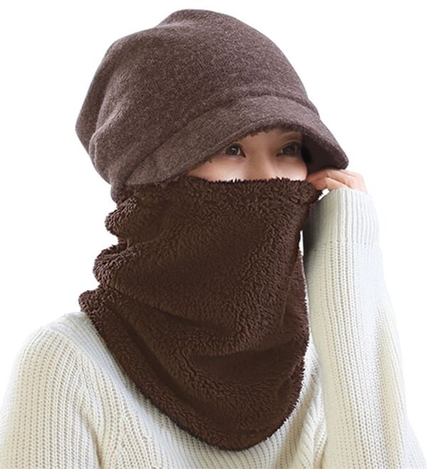 「顔まわりすっぽり！あったかキャスケット（帽子）」｜詳細画像