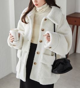 RANAN（ラナン）の「ステンカラーボアコート（ハーフコート）」