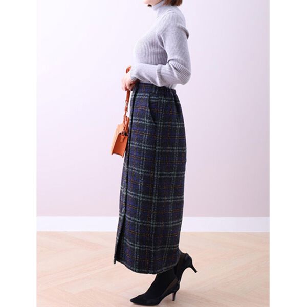 BELLUNA（ベルーナ）の「ツイード調ボタンデザインスカート（ロングスカート）」｜詳細画像