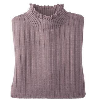 BELLUNA（ベルーナ）の「ウール入りウォッシャブルセーター（ニット・セーター）」｜ローズグレー