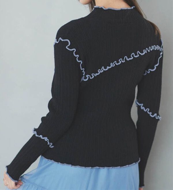 RANAN（ラナン）の「メローステッチ配色リブニット（ニット・セーター）」｜詳細画像