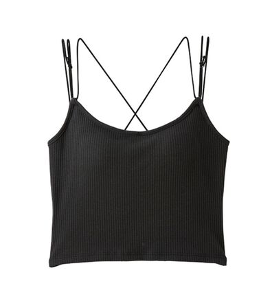 YU'NOW（ユナウ）の「カップ付クロップドバッククロスキャミソール（ブラトップ・カップ付きインナー）」