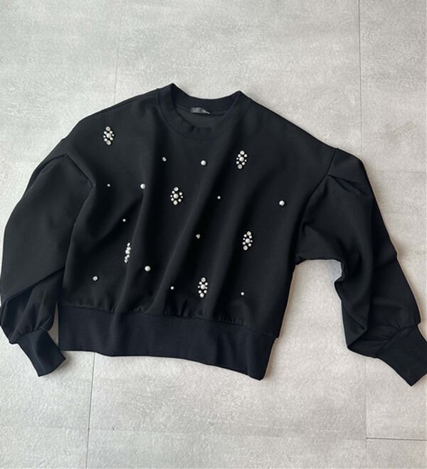 RANAN（ラナン）の「ビジュー使いボリューム袖プルオーバー（カットソー）」｜詳細画像