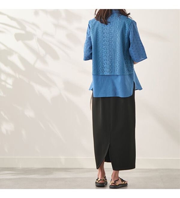 BELLUNA（ベルーナ）の「レース切替デザインシャツジャケット（シャツ）」｜詳細画像