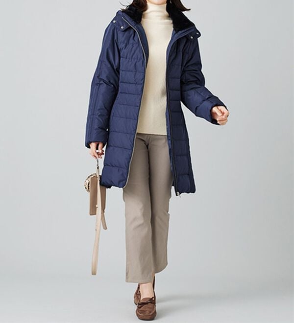 BELLUNA（ベルーナ）の「【選べる裏起毛】静電気防止！ヘリンボーンブーツカットパンツ（フルレングスパンツ）」｜詳細画像