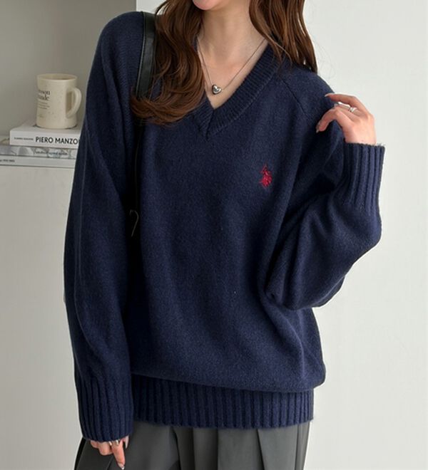 GeeRA（ジーラ）の「【Ｕ．Ｓ．ＰＯＬＯ　ＡＳＳＮ．】Ｖネックニット（ニット・セーター）」｜詳細画像