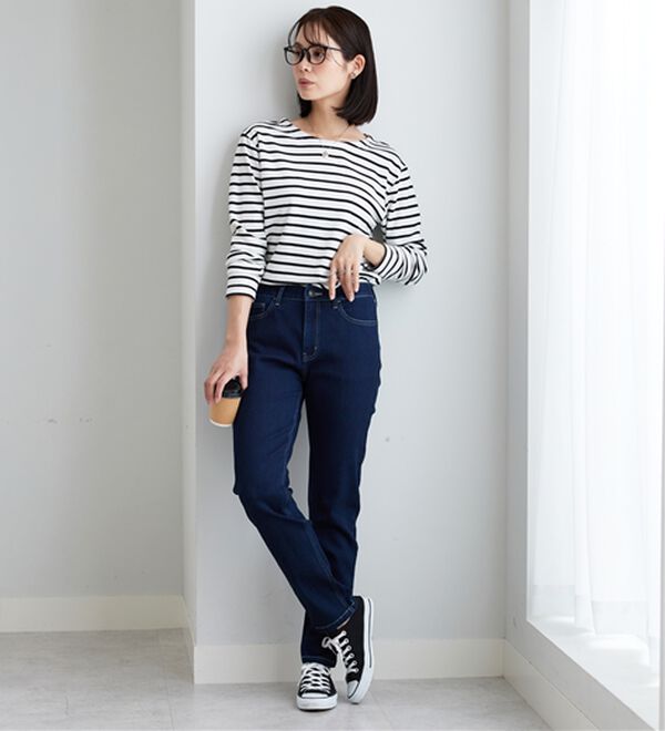 BELLUNA（ベルーナ）の「やわらかストレッチデニム素材スリムパンツ（フルレングスパンツ）」｜詳細画像