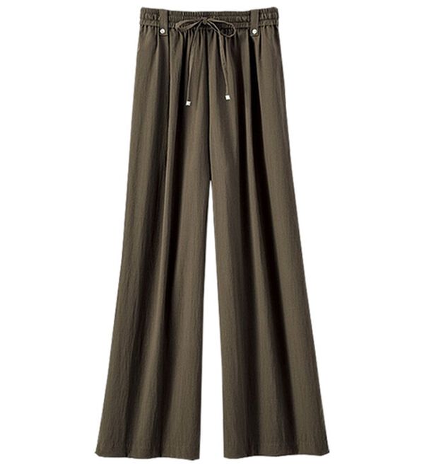 BELLUNA（ベルーナ）の「サラリ快適！ビンテージ調ワイドパンツ（ワイドパンツ・ガウチョ）」｜チャコール