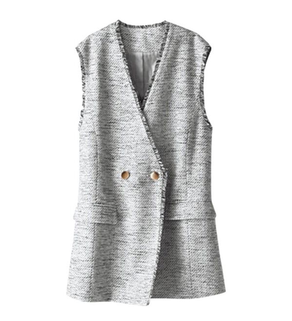 BELLUNA（ベルーナ）の「ファンシーツイード素材金ボタン使いジレ（ジレ）」｜詳細画像