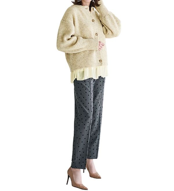 RANAN（ラナン）の「＜ムースタッチライト＞洗える！裾チュールドッキングニット（ニット・セーター）」｜詳細画像