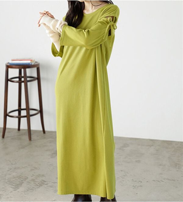 GeeRA（ジーラ）の「２ＷＡＹ袖カッティングテレコリブワンピース（その他ワンピース）」｜ライトグリーン