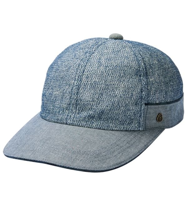 「＜ドン　ベルモード＞風が通る涼やか麻混キャップ（メンズ帽子）」｜杢ネイビー