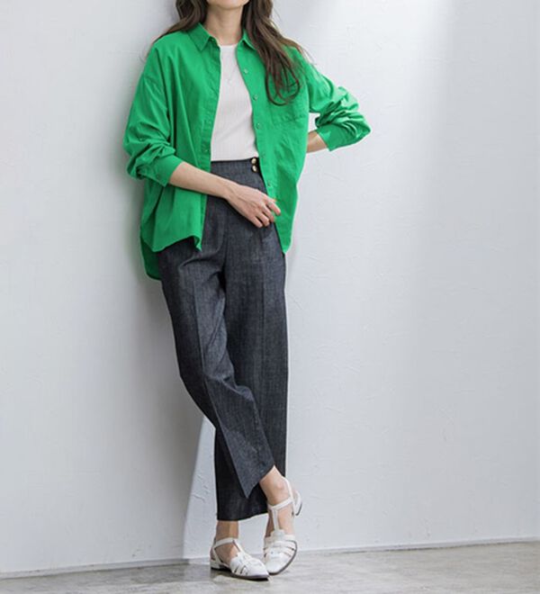 Pierrot（ピエロ）の「綿１００％オーバーサイズシャツ（シャツ）」｜詳細画像