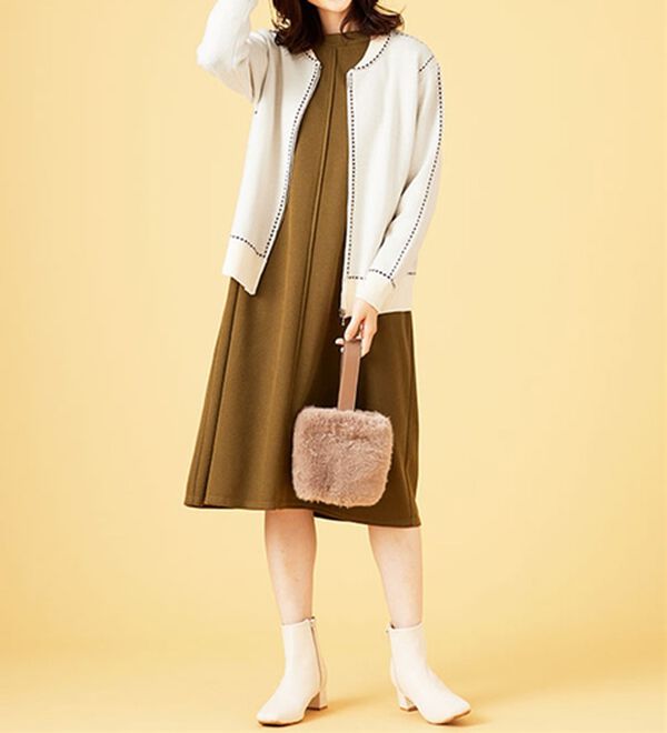 BELLUNA（ベルーナ）の「【Ｌａｇｒｉｌｕａ】ステッチ風ジャカード編ニットジャケット（その他ジャケット）」｜詳細画像