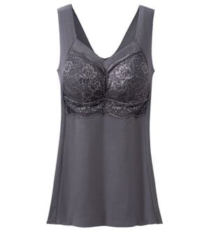 LAVIENNE（ラヴィエンヌ）の「楽なママお外に出れる綿混カップ付インナー（ブラトップ・カップ付きインナー）」｜チャコール