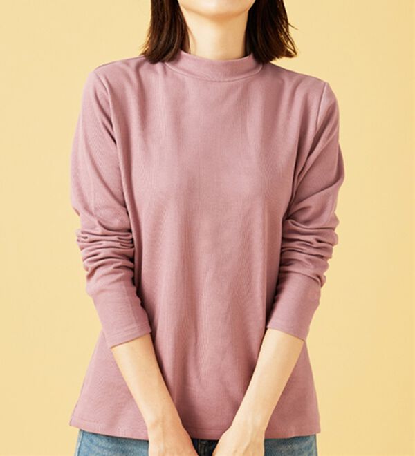BELLUNA（ベルーナ）の「肌に優しい吸湿発熱ふんわりプルオーバー（カットソー）」｜ピンク