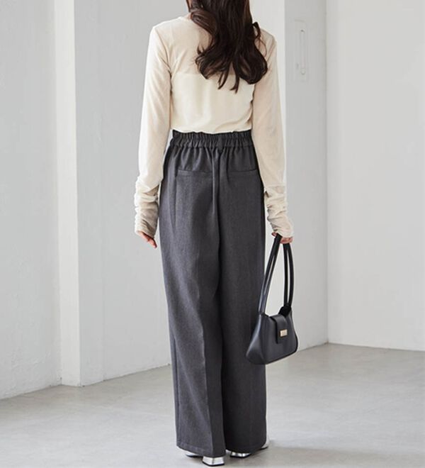 RANAN（ラナン）の「ウール調２タックワイドパンツ（フルレングスパンツ）」｜詳細画像