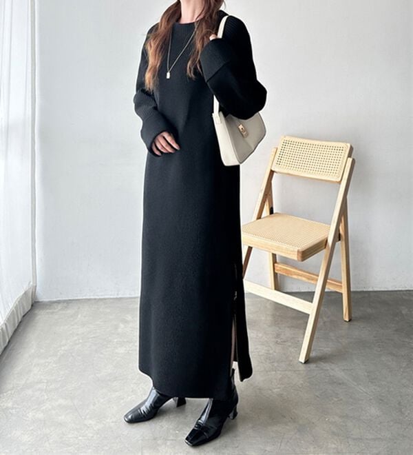 GeeRA（ジーラ）の「裾ファスナースリットニットワンピース（ニットワンピース）」｜詳細画像