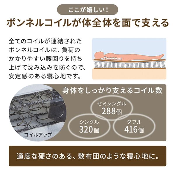 iellio（イエリオ）の「お買得ボンネルマットレス（マットレス）」｜詳細画像