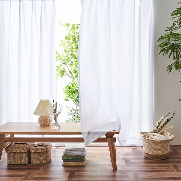 iellio（イエリオ）の「【日本製】断熱保温・UVカット付レースカーテン＜見えにくいレース・100サイズ・節電・省エネ対策・日焼け対策・洗える＞（レースカーテン）」｜詳細画像