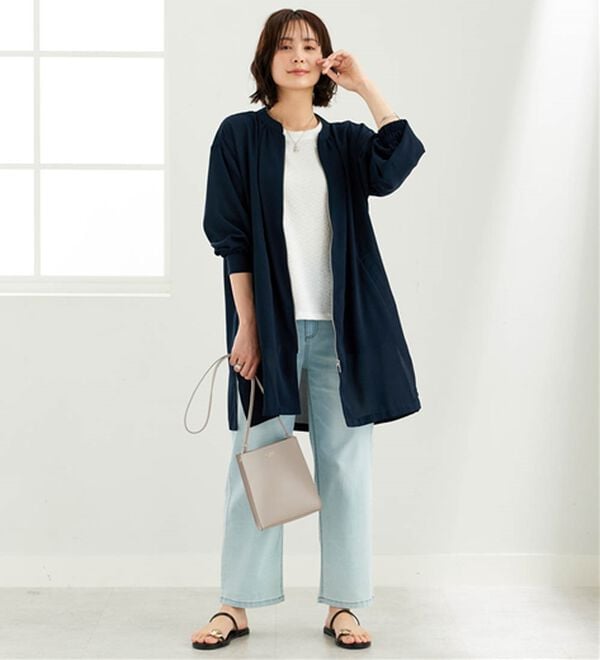 BELLUNA（ベルーナ）の「とろみ素材イージーケアロング丈ジャケット（その他ジャケット）」｜詳細画像