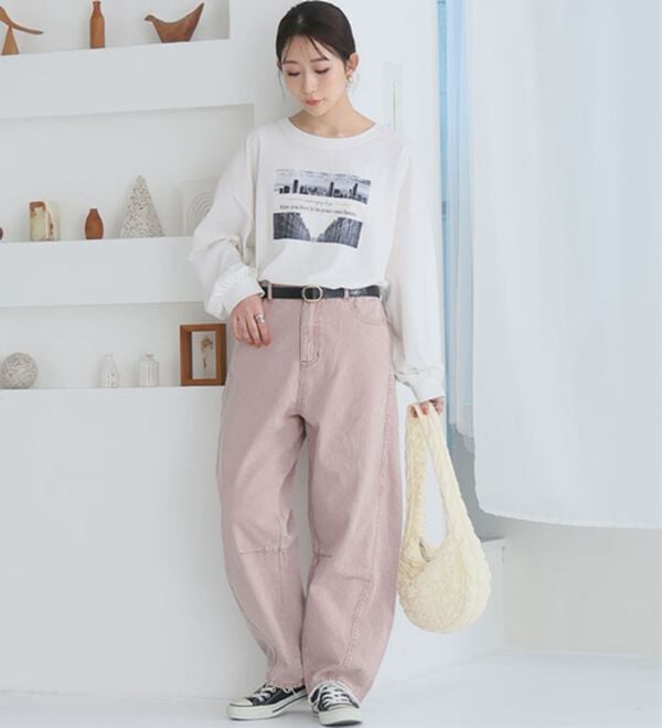 A HAPPY MARILYN（アハッピーマリリン）の「【Ｌ～８Ｌ】トレンドスタイルの、バレルパンツ。（ワイドパンツ・ガウチョ）」｜詳細画像