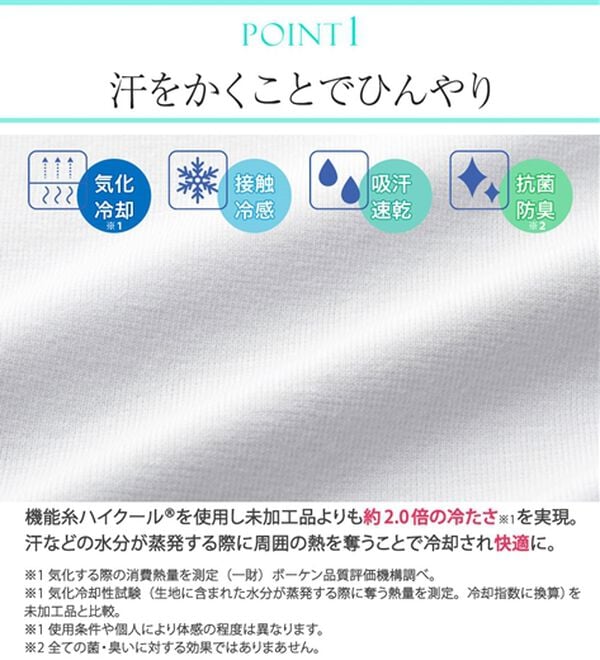 LAVIENNE（ラヴィエンヌ）の「【汗かきさん必見！】涼感サラッと快適汗取り半袖インナー＜さらりラボ＞（肌着・インナーウェア）」｜詳細画像