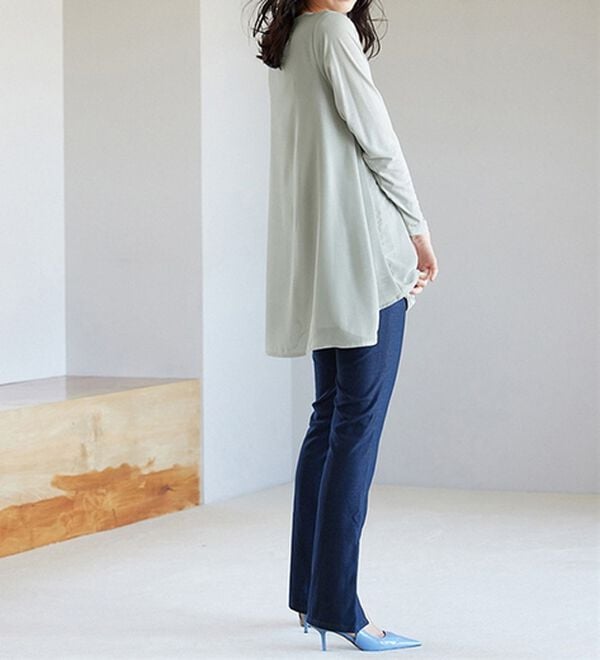 RANAN（ラナン）の「異素材切替フレアーチュニック（チュニック）」｜詳細画像