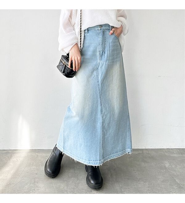 バックスリットデニムロングスカート - ベルーナ【公式】