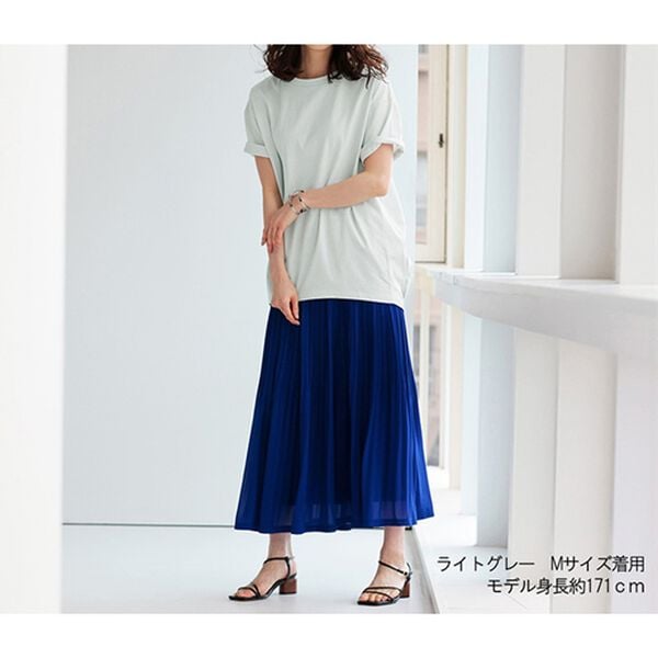 RANAN（ラナン）の「ひんやり！綿100％汗ジミ防止！裾タックロング丈Tシャツ＜Ｂeautiful Ｃotton＞（チュニック）」｜詳細画像