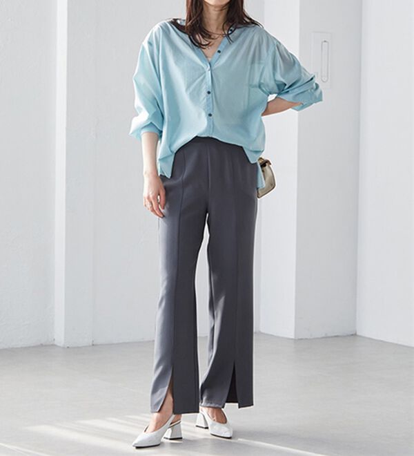 RANAN（ラナン）の「機能付センタースリットフレアーパンツ（フルレングスパンツ）」｜詳細画像