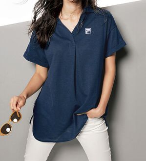 RANAN（ラナン）の「＜ＦＩＬＡ＞吸汗速乾・ＵＶ対策　鹿の子チュニックポロシャツ（チュニック）」｜詳細画像