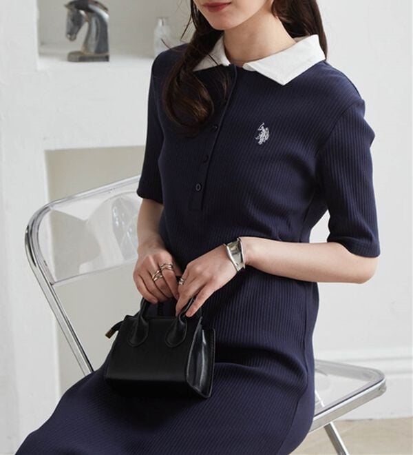 RANAN（ラナン）の「＜U.S.POLO ASSN.＞ ポロ衿リブワンピース（その他ワンピース）」｜詳細画像