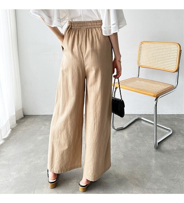 GeeRA（ジーラ）の「麻入りリラックスワイドパンツ（ワイドパンツ・ガウチョ）」｜詳細画像