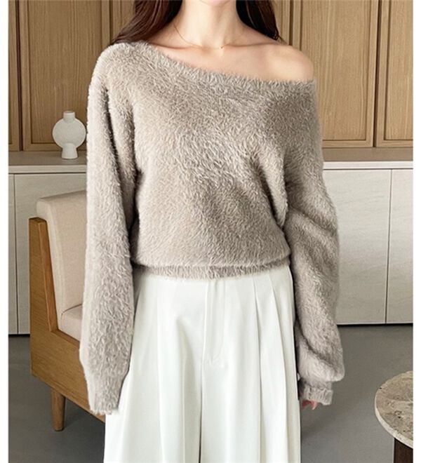 GeeRA（ジーラ）の「【YOUING.】オフショルフェザーヤーンニット（ニット・セーター）」｜詳細画像