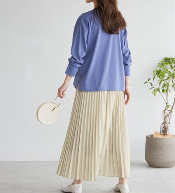 RANAN（ラナン）の「【選べる袖丈】ひんやり！＜BC＞綿100％プチハイネックＴシャツ（カットソー）」｜詳細画像