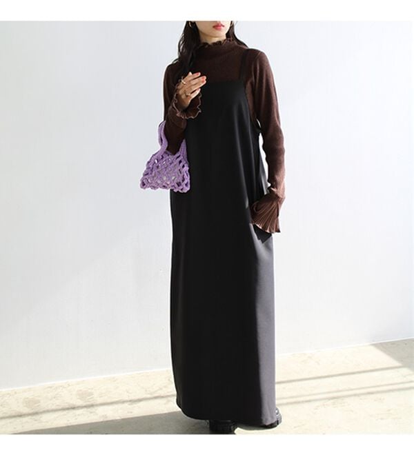 GeeRA（ジーラ）の「プリーツ付ハイネックリブニットトップス（ニット・セーター）」｜詳細画像