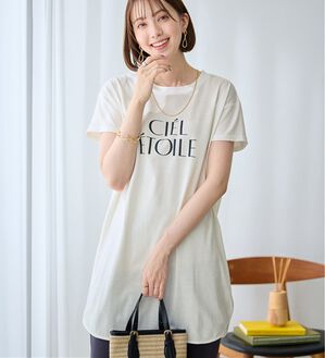 Viola e Viola（ヴィオラ エ ヴィオラ）の「ひんやり＆さらり綿混チュニックＴシャツ（チュニック）」｜ホワイトロゴ