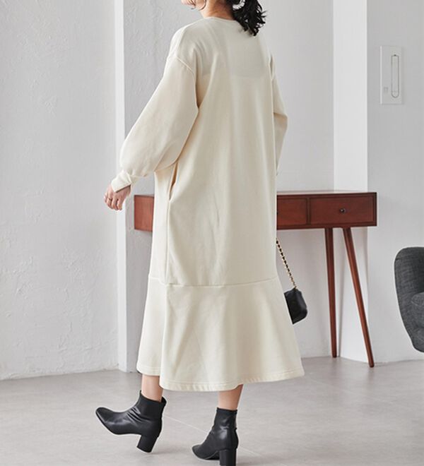 RANAN（ラナン）の「＜ＨＩＧＨ　ＳＰＥＣ＞毛玉になりにくい！ペプラムデザインワンピース（その他ワンピース）」｜詳細画像