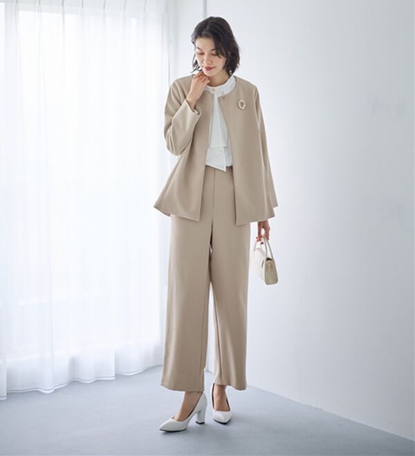 GeeRA（ジーラ）の「【２点セット】フレアーラインジャケットワイドパンツセットアップスーツ（その他スーツ）」｜詳細画像