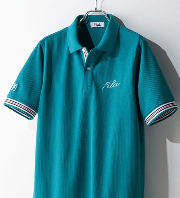 「＜フィラ＞キシリトール加工ワッフルデザインポロ（メンズポロシャツ）」｜詳細画像