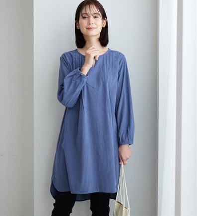 BELLUNA（ベルーナ）の「コーデュロイ素材ピンタック使いワンピース（その他ワンピース）」